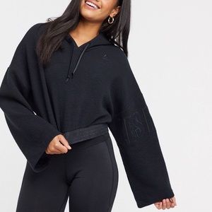 Reebok Les Mills cropped flare sleeve hoodie jacket XS